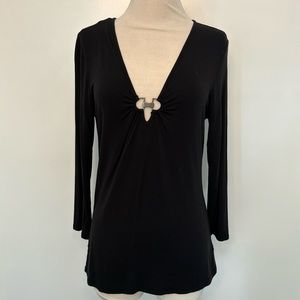 Black Michael Kors, long sleeve, V-neck size medium